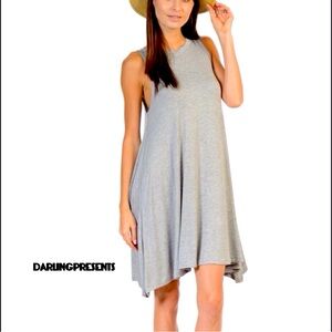 BELLINO CLOTHING TEE SHIRT SHIFT DRESS WOMEN COLOR GRAY SIZE L